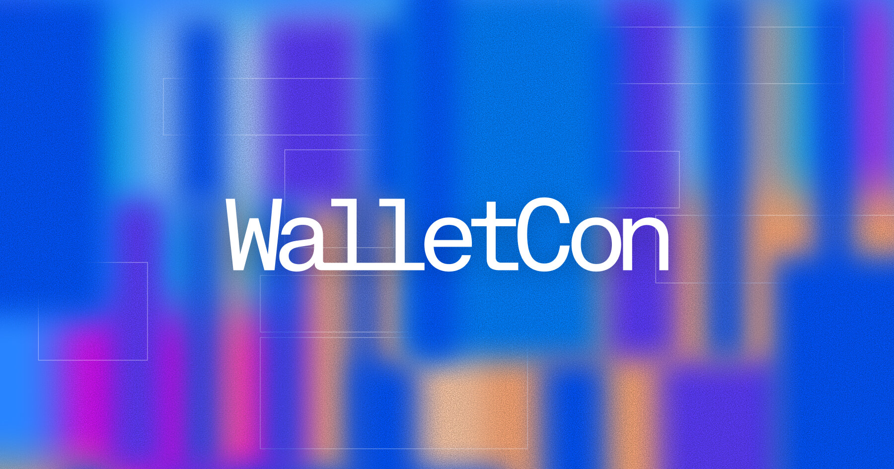 WalletCon 2025 promotional image featuring the event logo on a colorful gradient background